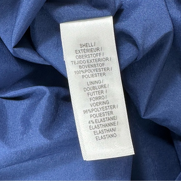 AIDAN MATTOX off the shoulder flounce GOWN navy BLUE wedding prom gown DRESS 6 - Picture 13 of 14